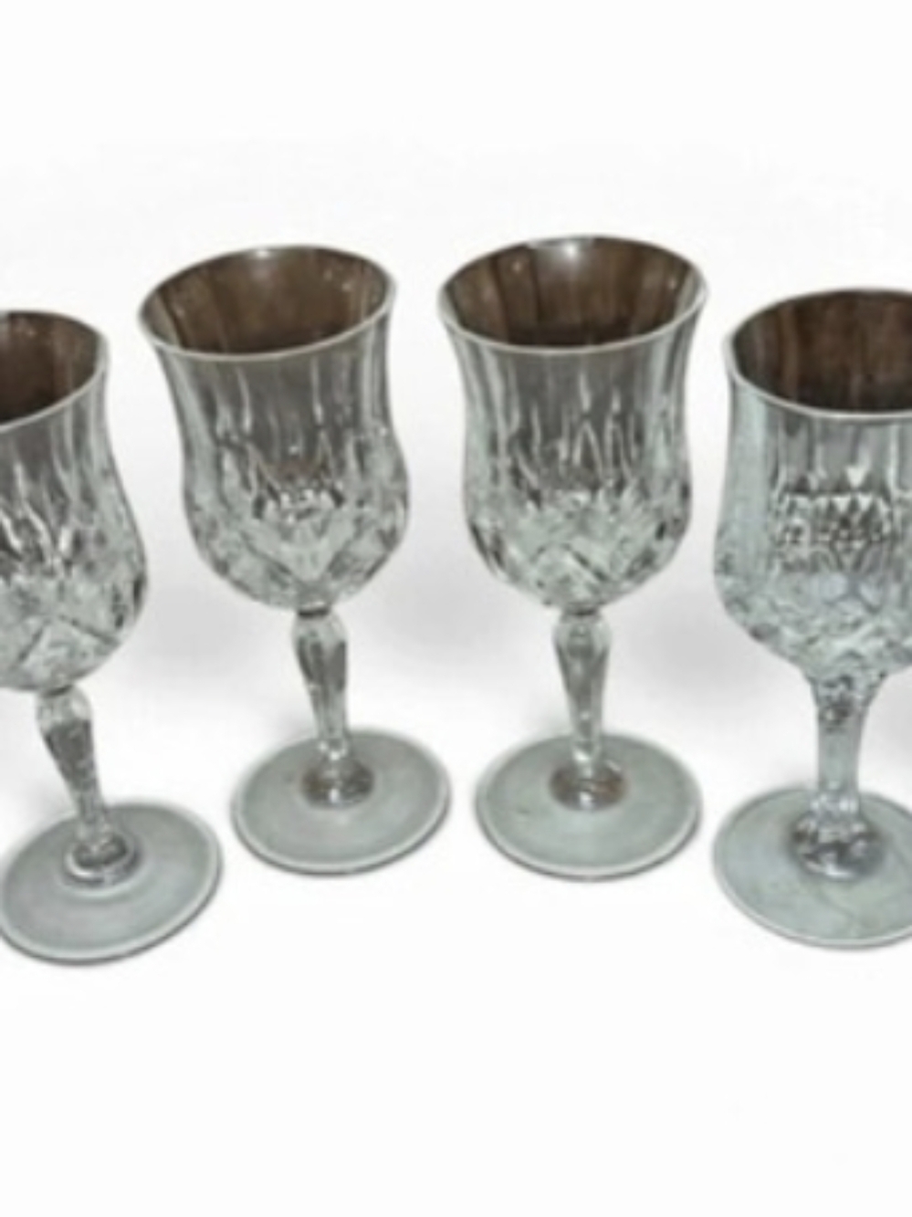 Set of 6 Etched Stemmed Glasses